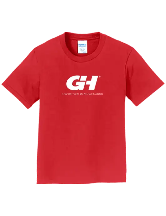 Youth Ring Spun Bright Red 4.5 oz T-Shirt w/G&H Logo