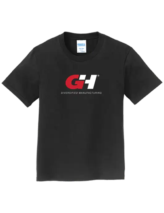 Youth Ring Spun Jet Black 4.5 oz T-Shirt w/G&H Logo