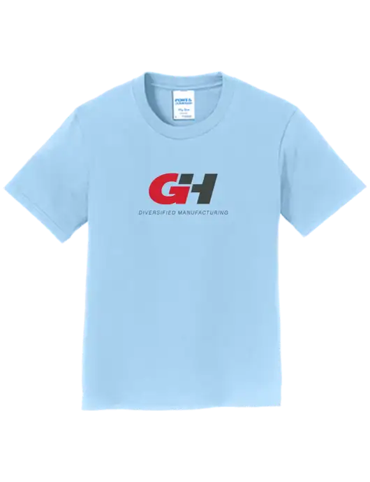Youth Ring Spun Light Blue 4.5 oz T-Shirt w/G&H Logo