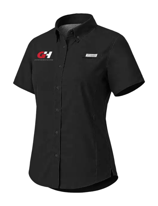 Columbia Black Womens PFG Tamiami II Short Sleeve Shirt w/G&H Logo