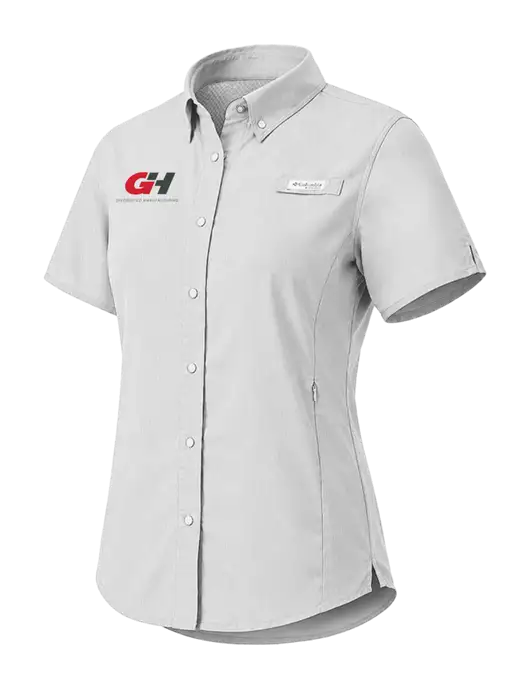 Columbia Grey Womens PFG Tamiami II Short Sleeve Shirt w/G&H Logo