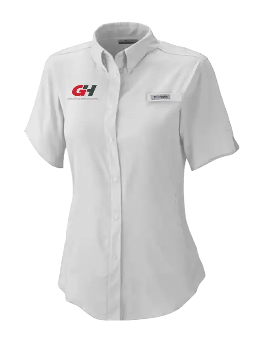 Columbia Grey Womens PFG Tamiami II Short Sleeve Shirt w/G&H Logo