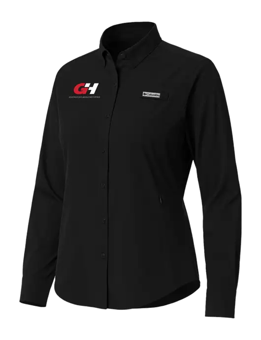 Columbia Black Womens PFG Tamiami II Long Sleeve Shirt w/G&H Logo