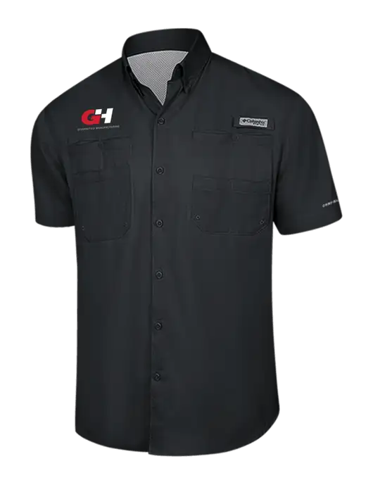 Columbia Black PFG Tamiami II Short Sleeve Shirt w/G&H Logo