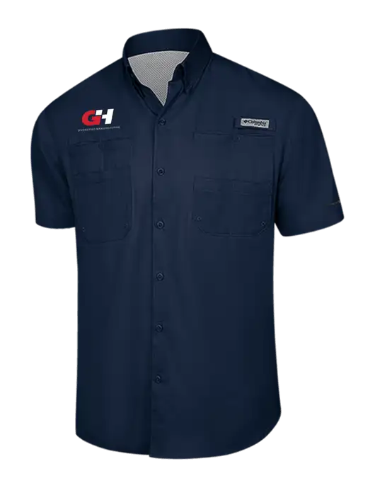 Columbia Navy PFG Tamiami II Short Sleeve Shirt w/G&H Logo