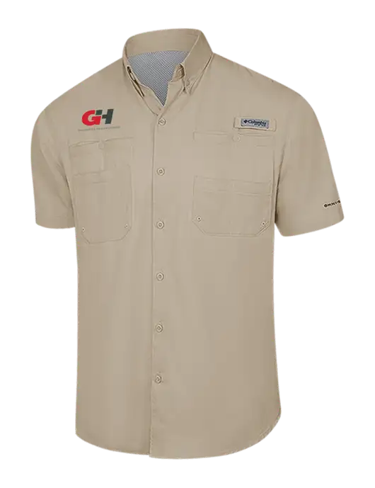Columbia Tan PFG Tamiami II Short Sleeve Shirt w/G&H Logo