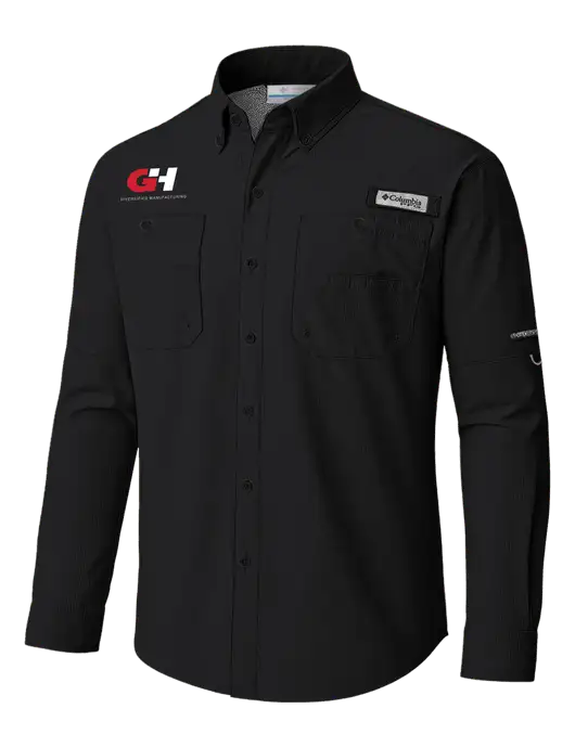 Columbia Black PFG Tamiami II Long SleeveShirt w/G&H Logo