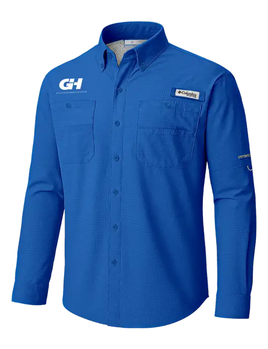 Columbia Vivid Blue PFG Tamiami II Long SleeveShirt w/G&H Logo